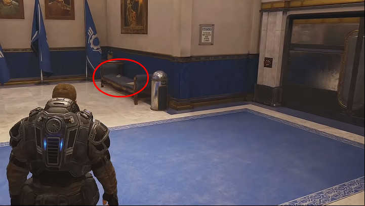 The last collectible is to the left of the door leading to Jins office - Act 1 Chapter 2 - Diplomacy | Gears 5 Collectibles - Act I - Gears 5 Guide