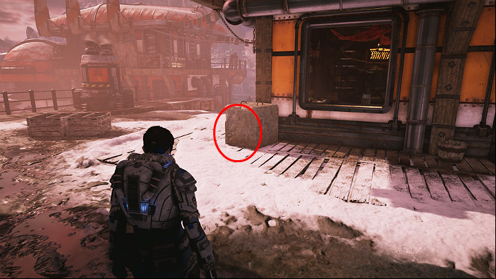 After ing through the security gate, keep moving forward until you the faulty steam boiler - Act 2 Chapter 1 - Recruitment Drive | Gears 5 Collectibles - Act II - Gears 5 Guide