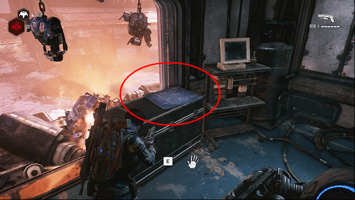 After defeating the Hive soldiers, you will be able to enter the workshop - Act 2 Chapter 1 - Recruitment Drive | Gears 5 Collectibles - Act II - Gears 5 Guide