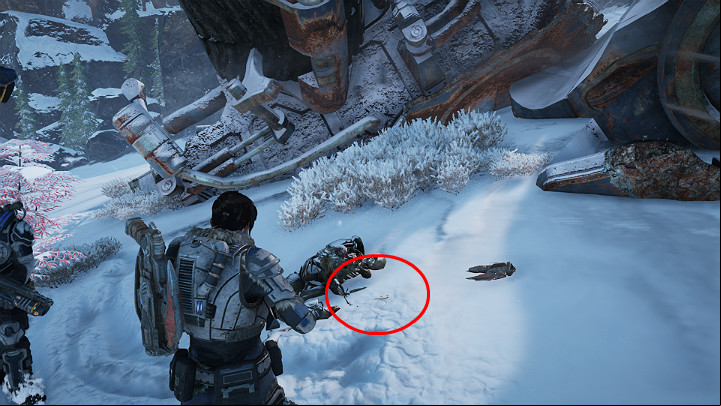 When traveling through the snowy areas of the valley, stick to the right side - Act 2 Chapter 2 - Into the Wild | Gears 5 Collectibles - Act II - Gears 5 Guide