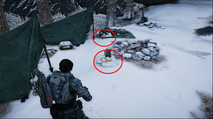 During the trip to the New Hope research center, you will a small camp - Act 2 Chapter 2 - Into the Wild | Gears 5 Collectibles - Act II - Gears 5 Guide