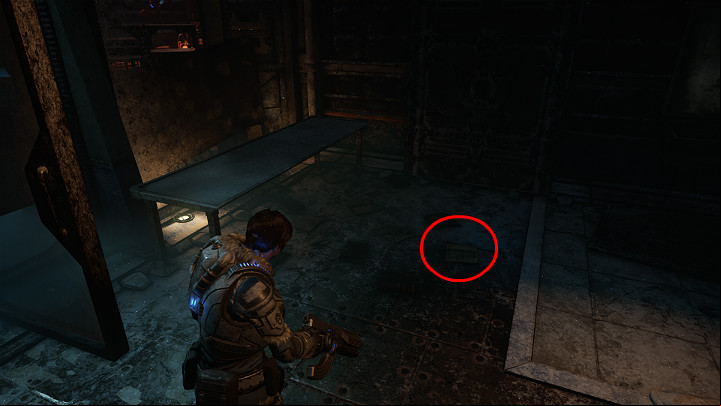 Turn left after leaving the room where you had to scan the Niles handprint - Act 2 Chapter 5 - Dirtier Little Secrets | Gears 5 Collectibles - Act II - Gears 5 Guide