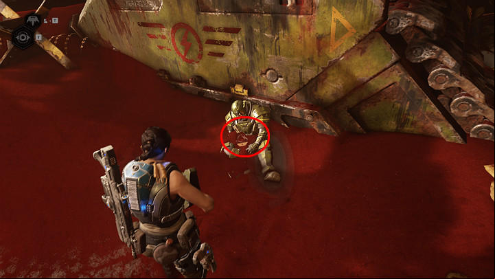 Once you start following the activated satellite, you will reach a corridor full of red sand - Act 3 Chapter 2 - Rocket Plan | Gears 5 Collectibles - Act III - Gears 5 Guide