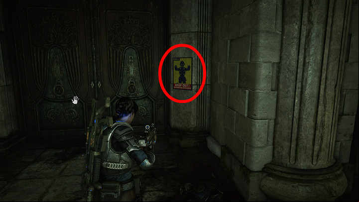 The last collectible is at the main entrance door of the tomb - Act 3 Chapter 1 - Homefront | Gears 5 Collectibles - Act IV - Gears 5 Guide