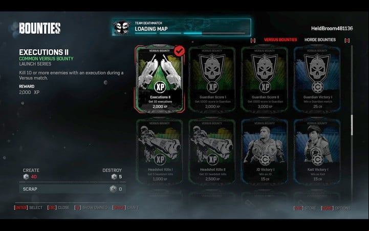 You can activate one bounty, they cannot be changed during a match - Basic information and tips - Basic online gameplay - Gears of War 4 Game Guide