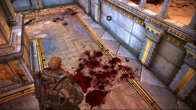 You'll find COG tag between stairs leading to the turret and the next stage - Kaskur Wing - Museum Of Military Glory - Gears of War: Judgment - Game Guide and Walkthrough