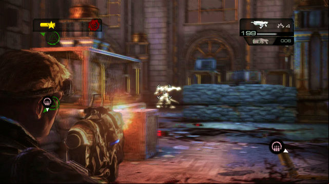 The entire attack is lead through the entrance on the other side of the room, so you could put there some grenades on the wall - East Wing - Museum Of Military Glory - Gears of War: Judgment - Game Guide and Walkthrough