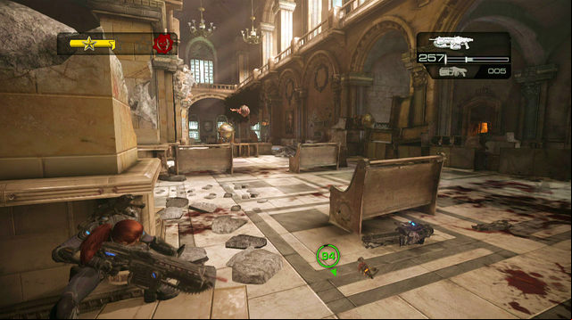 When the robot reaches blocked door and starts unlocking it, prepare for the new fight - Monroe Commons - Halvo Bay Military Academy - Gears of War: Judgment - Game Guide and Walkthrough