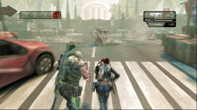 Go past the car wreckage, where you can find ammo crate and a Lancer - Windward Way - Seahorse Hills - Gears of War: Judgment - Game Guide and Walkthrough