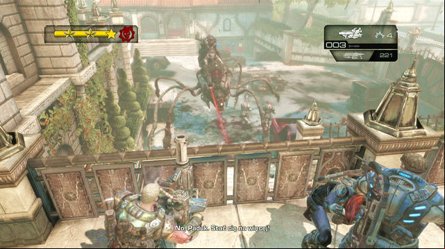 The next attack of opponents with cleavers and torque bows will be ed by a mortar, so better stay inside the building and get rid of enemies from there - Guest Bungalows - Seahorse Hills - Gears of War: Judgment - Game Guide and Walkthrough