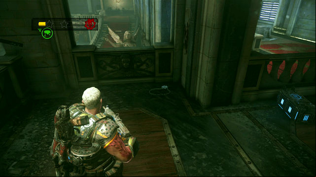 During repelling waves of enemies, about COG tag located on the floor, on the left side of the hall, over the main mansion entrance - Elliott's Mansion - Seahorse Hills - Gears of War: Judgment - Game Guide and Walkthrough