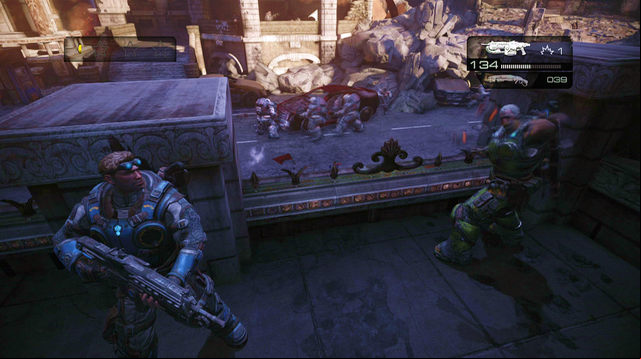 You'll find two Tripwire Crossbows near the car and at the top of the stairs, on the right - Upper State Street - Downtown Halvo Bay - Gears of War: Judgment - Game Guide and Walkthrough
