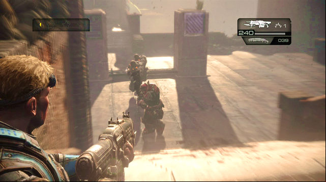 After starting the mission you'll be attacked by several enemies - Overlook - Downtown Halvo Bay - Gears of War: Judgment - Game Guide and Walkthrough
