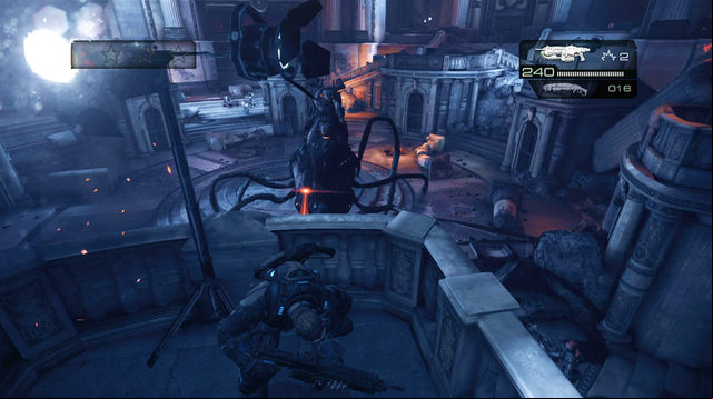 After regaining control over your character, withdraw deeper into the room - Grand Courtroom - The Courthouse - Gears of War: Judgment - Game Guide and Walkthrough