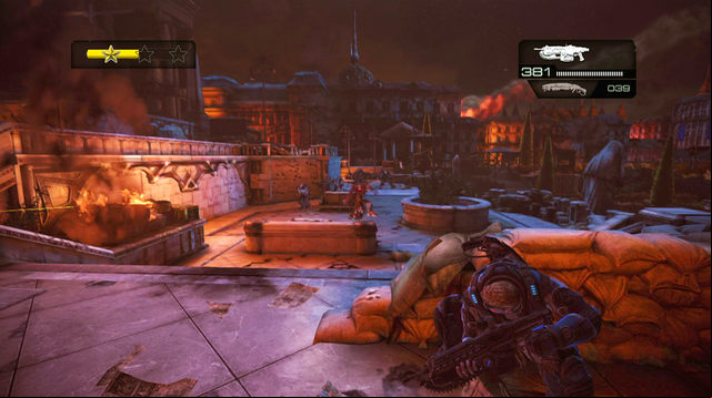 The entire section is based on reasonable usage of Grenade launcher ammo - use it to eliminate larger enemy units and Ragers (check dead bodies for more ammo) - Great Staircase - The Courthouse - Gears of War: Judgment - Game Guide and Walkthrough