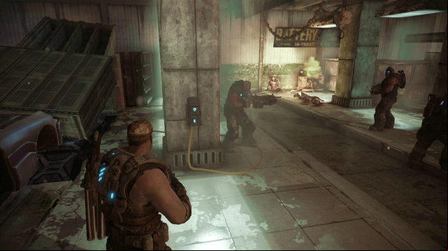 Go to the other side of the workshop and start the generator under the
