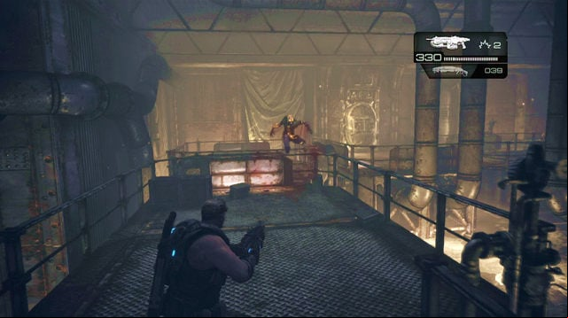 Go up the stairs to the top and walk to the center of the platform - Dead End - Aftermath - Gears of War: Judgment - Game Guide and Walkthrough