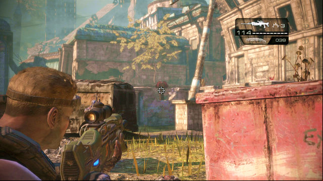 Turn right behind the corner of the building on the right and head towards the gate in front of you - One Step Closer - Aftermath - Gears of War: Judgment - Game Guide and Walkthrough