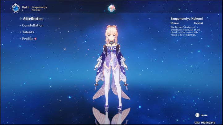 Kokomi is a 5-star hero of Hydro element, fighting with Catalyst - Genshin Impact: Kokomi (Hydro) - best builds - Hydro - Genshin Impact Guide