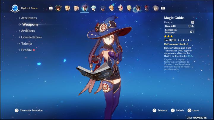 As in the previous build, the best weapon choice for Mona will be The Widsith - Genshin Impact: Mona - best builds (Hydro) - Hydro - Genshin Impact Guide