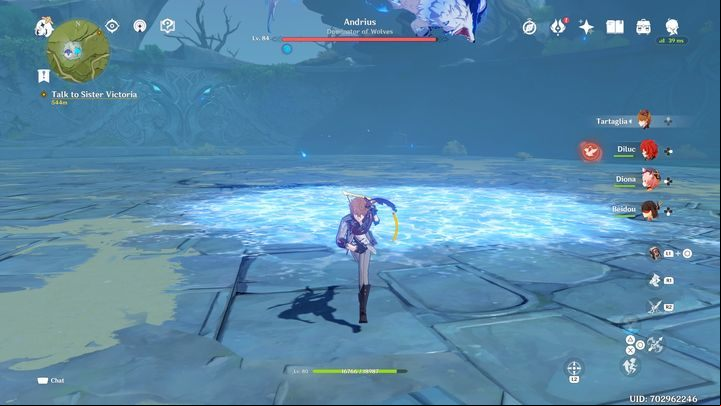 The boss can jump up and then fall to the ground - Genshin impact: Andrius, Wolf of the North - boss; how to beat? - Bosses - Genshin Impact Guide