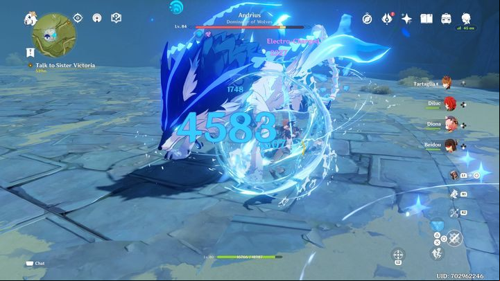 Once in a while, the boss may attack you with his paws - Genshin impact: Andrius, Wolf of the North - boss; how to beat? - Bosses - Genshin Impact Guide