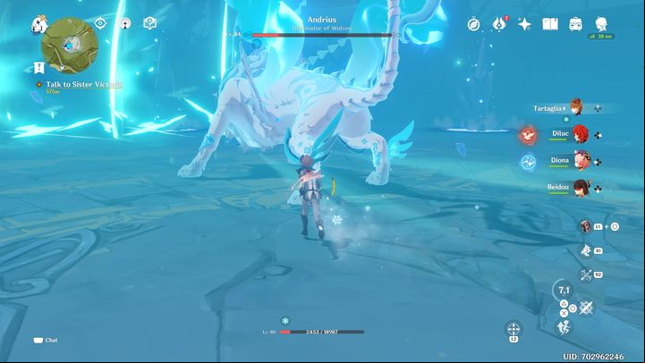 Attack him from the side or the back - Genshin impact: Andrius, Wolf of the North - boss; how to beat? - Bosses - Genshin Impact Guide