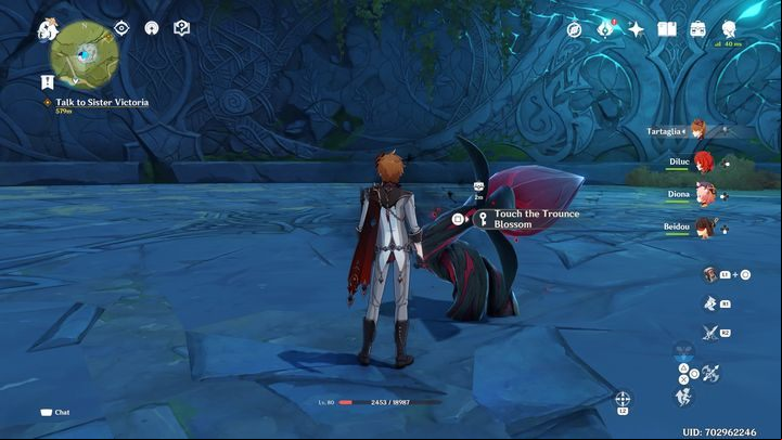 After the fight is over, Trounce Blossom will appear in the arena - Genshin impact: Andrius, Wolf of the North - boss; how to beat? - Bosses - Genshin Impact Guide