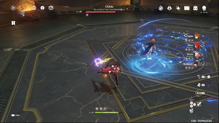 When you charge him and see the aura around him, expect him to counter - Genshin impact: How to beat Childe boss? - Bosses - Genshin Impact Guide