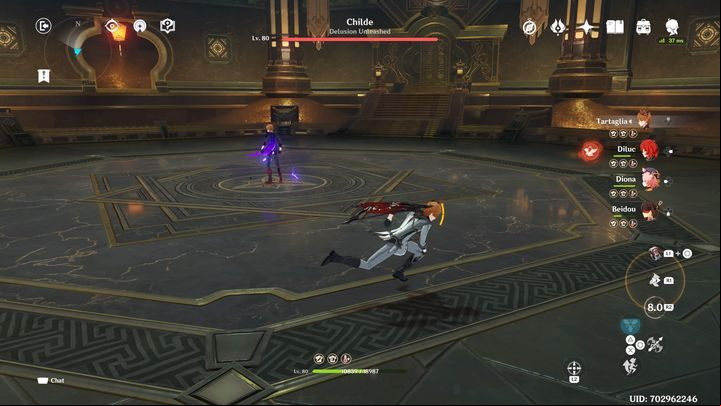 After his health drops to zero, the boss will cause an explosion in the middle of the arena and transform and start using electricity - Genshin impact: How to beat Childe boss? - Bosses - Genshin Impact Guide
