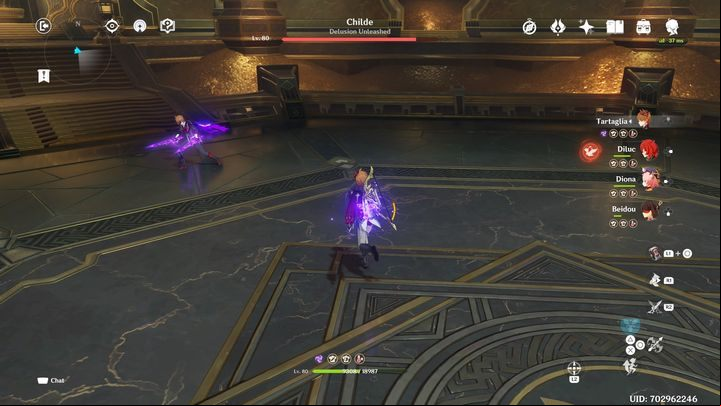The boss will often use quick flashes, jumping from one place to another - Genshin impact: How to beat Childe boss? - Bosses - Genshin Impact Guide