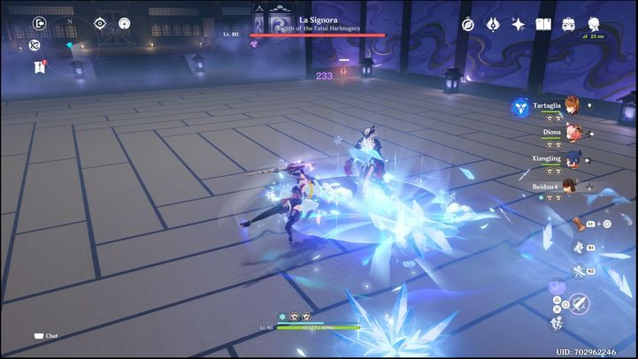 At the preparation stage, you should equip heroes that handle fire and ice well - Genshin Impact: How to beat La Signora boss? - Bosses - Genshin Impact Guide