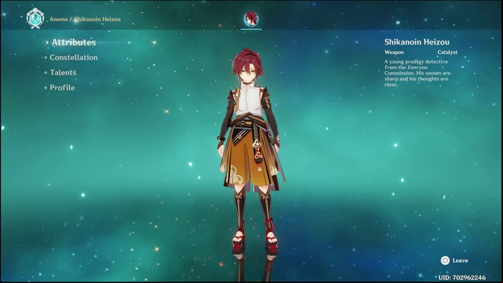 Shikanoin Heizou is a 4-star hero of Anemo element, fighthing with a Catalyst - Genshin Impact: Shikanoin Heizou best builds (Anemo) - Anemo - Genshin Impact Guide