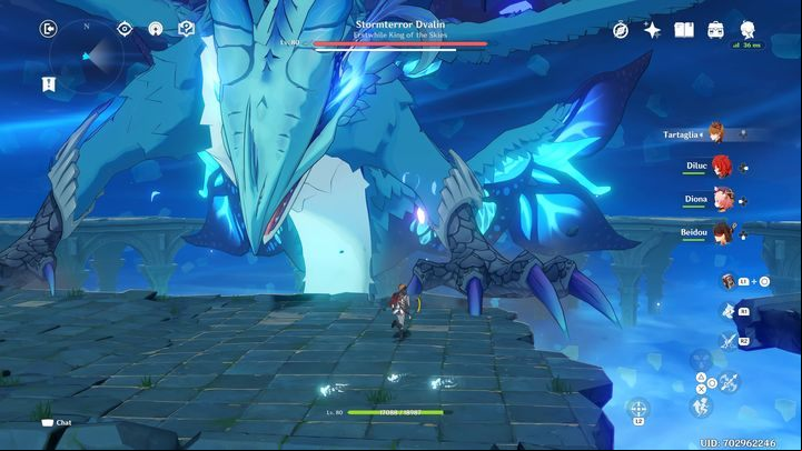 The boss's next move will be to land on the arena - Genshin Impact: How to beat Stormterror Dvalin boss? - Bosses - Genshin Impact Guide