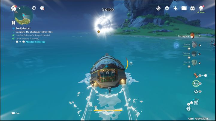 Obstacles will only be destroyed if you use the acceleration skill - Genshin Impact: Summertime Odyssey (event) - walkthrough - Events - Genshin Impact Guide