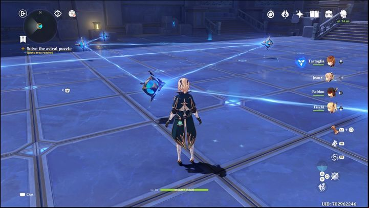 Then connect another mechanism with a laser pointing straight ahead - Genshin Impact: Summertime Odyssey (event) - walkthrough - Events - Genshin Impact Guide