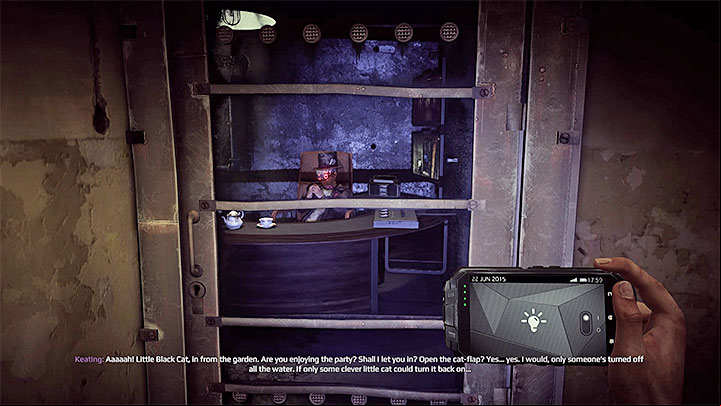 If, during your previous visits in the hospital, you didnt save anyone then John Keating can be found alive in the room with fuses - Exploration of building C | Black | Walkthrough - Black - Get Even Game Guide