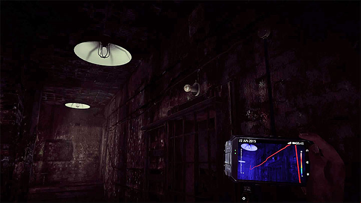 In thermal vision, the electric cables are colored in red - The meeting in the building B | Black | Walkthrough - Black - Get Even Game Guide