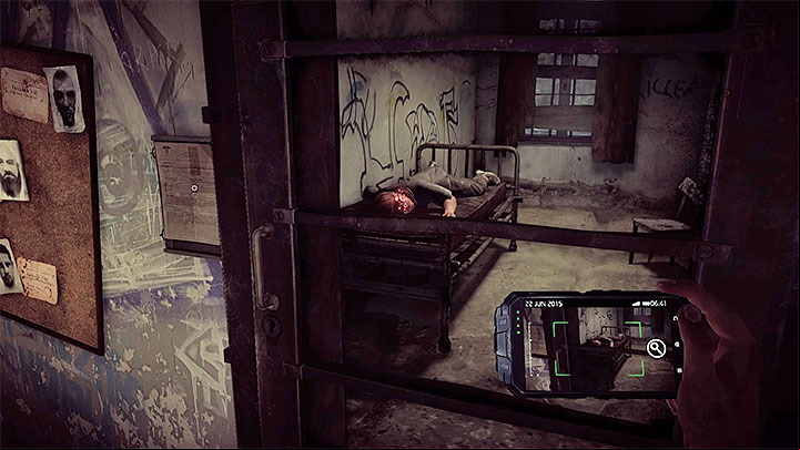 Collect notes and scan patients from the cells that you by - Exploration of the building B | Black | Walkthrough - Black - Get Even Game Guide