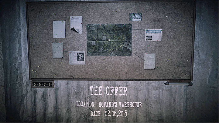 The evidence board for The Offer memory is presented in the picture above - The Offer | Hidden memories - Hidden memories - Get Even Game Guide