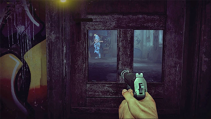 Another enemy is in a room on the floor, you can get closer to him by using warp, this moment is presented in the picture - Untraceable | Trophy Guide - Trophy Guide - Get Even Game Guide