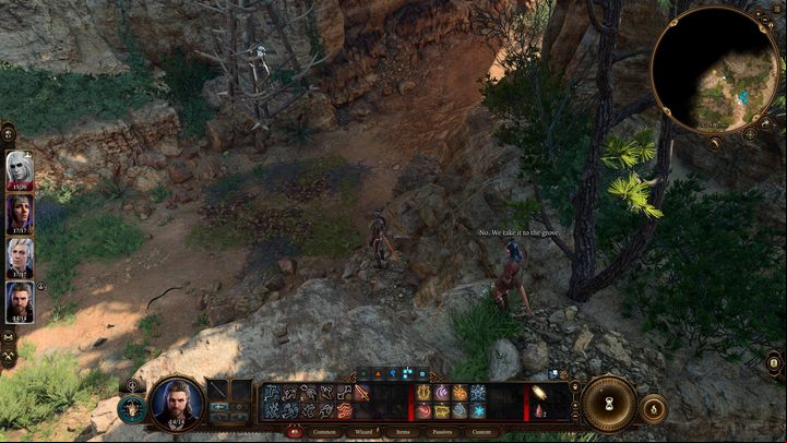 A little north of the spot where you met Gale, you will encounter a pair of devils from the nearby grove, who managed to capture Lae'zel - Baldurs Gate 3: Removing the Parasite walkthrough - Act 1 - Baldurs Gate 3 Guide, Walkthrough