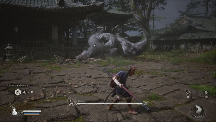 The giant wolf may seem a terrifying opponent at first with its wide variety of attacks - Black Myth Wukong: How to defeat the boss Lingxuzi? - Chapter 1 - Black Myth Wukong Guide