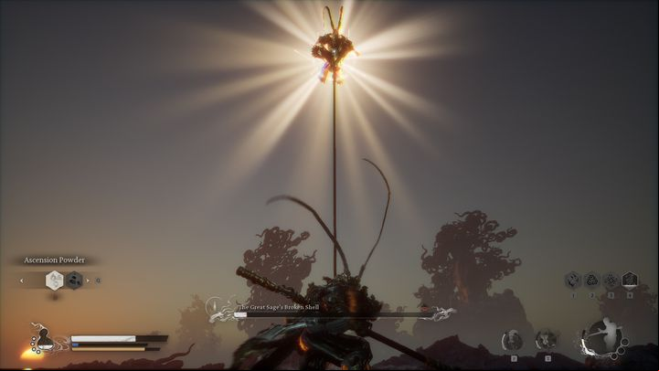 Attack the enemy whenever he performs his final attack of a sequence or when their staff is glowing red - Black Myth Wukong: How to defeat the final boss Great Sages Broken Shell? - Chapter 6 - Black Myth Wukong Guide