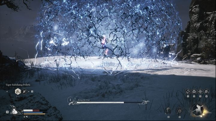 Thanks to this move, you should be able to reduce her health bar to even half - Black Myth Wukong: How to defeat boss Kang-Jin Star? - Chapter 3 - Black Myth Wukong Guide