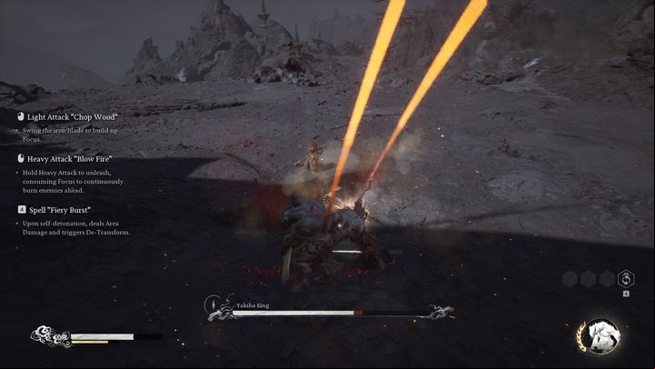 However, if you have no way to stun or immobilize him, you must deal with his attacks - Black Myth Wukong: How to defeat the Yaksha King boss? - Chapter 5 - Black Myth Wukong Guide