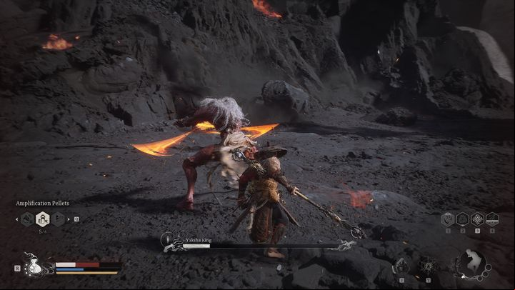 to use your Fireproof Mantle as some attacks deal fire damage - Black Myth Wukong: How to defeat the Yaksha King boss? - Chapter 5 - Black Myth Wukong Guide
