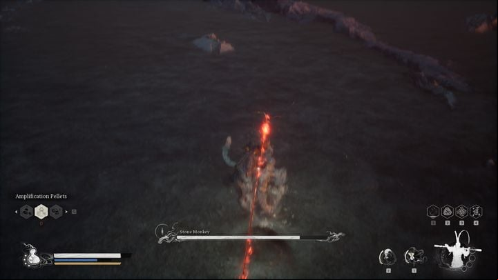 First things first: if you have equipped the full set of armor and the weapon that you received after defeating the four main bosses in Chapter 6, your strong attacks will be enhanced and will also recharge faster - Black Myth Wukong: How to defeat the Stone Monkey boss? - Chapter 6 - Black Myth Wukong Guide