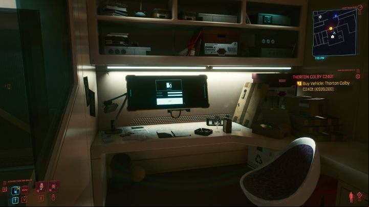 You can also interact with the computer, which allows you to browse the Internet and read e-mails - Cyberpunk 2077: Vs Apartment - Basics - Cyberpunk 2077 Guide