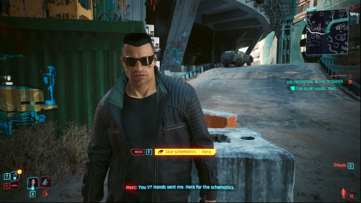 At the end of the quest you'll talk to Hasan and have to make a decision about his further fate - Cyberpunk Phantom Liberty: Gig: Prototype in the Scraper - walkthrough - Gigs - Cyberpunk 2077 Guide